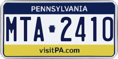 PA license plate MTA2410