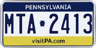 PA license plate MTA2413
