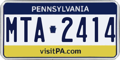 PA license plate MTA2414