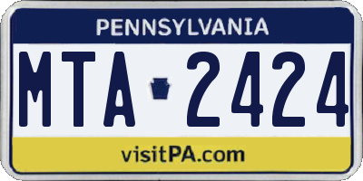PA license plate MTA2424
