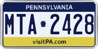 PA license plate MTA2428