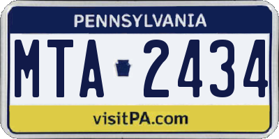 PA license plate MTA2434