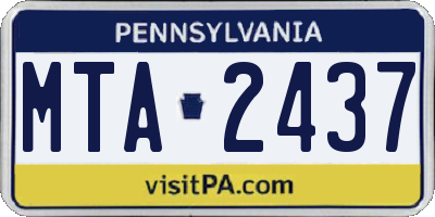 PA license plate MTA2437