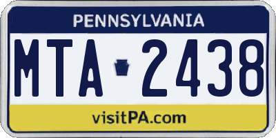 PA license plate MTA2438