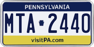 PA license plate MTA2440
