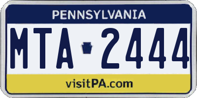 PA license plate MTA2444