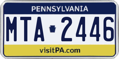 PA license plate MTA2446