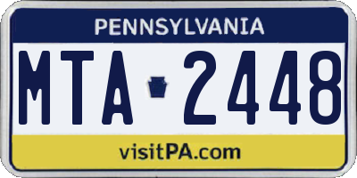 PA license plate MTA2448