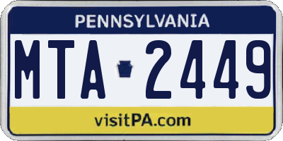 PA license plate MTA2449
