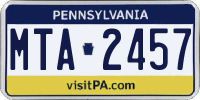 PA license plate MTA2457
