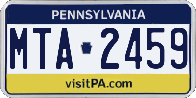 PA license plate MTA2459