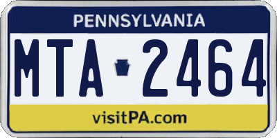 PA license plate MTA2464