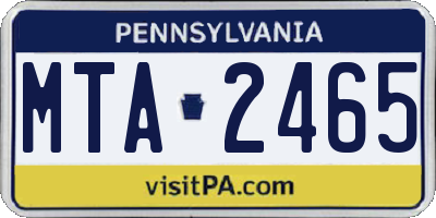 PA license plate MTA2465
