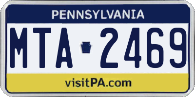PA license plate MTA2469