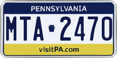 PA license plate MTA2470