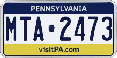 PA license plate MTA2473