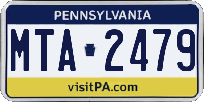 PA license plate MTA2479