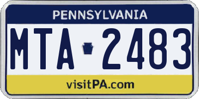 PA license plate MTA2483