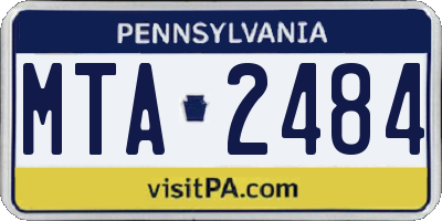 PA license plate MTA2484