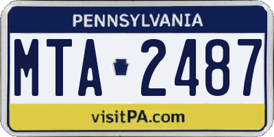 PA license plate MTA2487