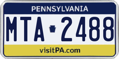 PA license plate MTA2488