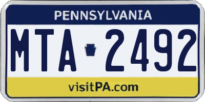 PA license plate MTA2492