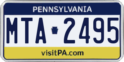 PA license plate MTA2495