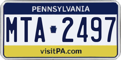 PA license plate MTA2497