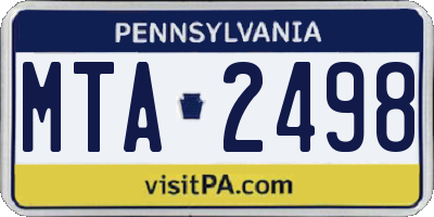 PA license plate MTA2498