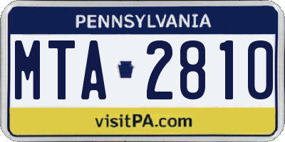 PA license plate MTA2810