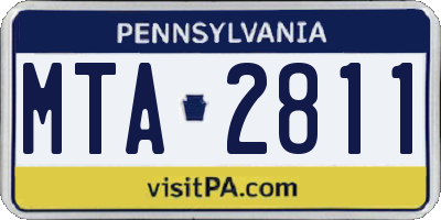 PA license plate MTA2811