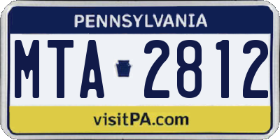 PA license plate MTA2812