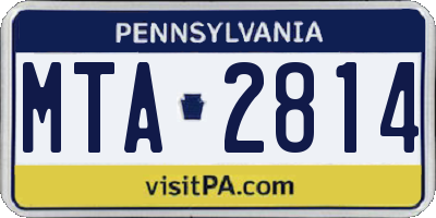 PA license plate MTA2814