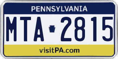 PA license plate MTA2815