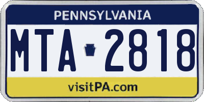 PA license plate MTA2818