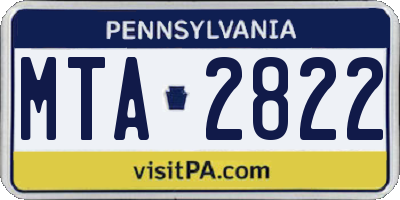 PA license plate MTA2822