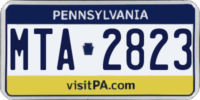 PA license plate MTA2823