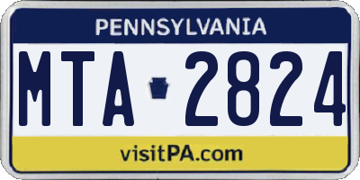 PA license plate MTA2824