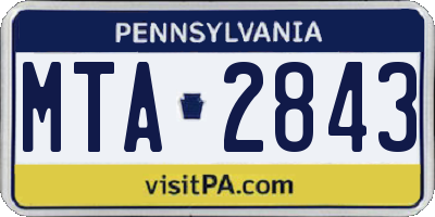 PA license plate MTA2843