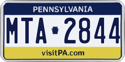 PA license plate MTA2844