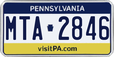 PA license plate MTA2846