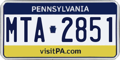PA license plate MTA2851