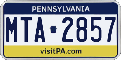 PA license plate MTA2857