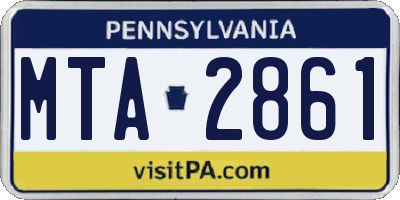 PA license plate MTA2861