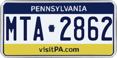 PA license plate MTA2862
