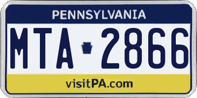 PA license plate MTA2866