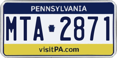 PA license plate MTA2871