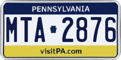 PA license plate MTA2876