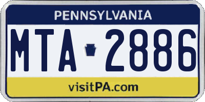 PA license plate MTA2886