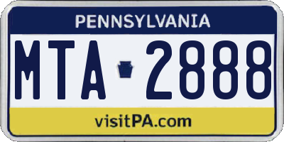 PA license plate MTA2888